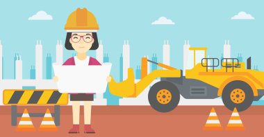 Bir plan tutan mühendisi.