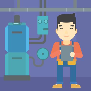 Tablet ile kendine güvenen Oluşturucu.