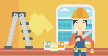 Gülümseyen işçi ile gördüm.