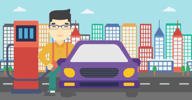 Alt araba yakıta dolduruyor.