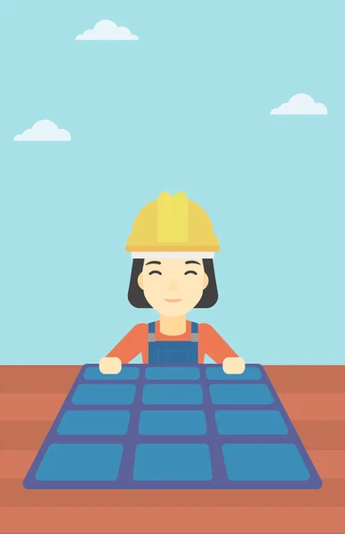 Constructor with solar panel. — Stock Vector