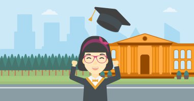 Lisansüstü onu şapka vektör illüstrasyon kusma.