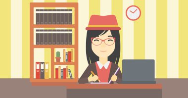 Öğrenci dizüstü eğitim için kullanma.