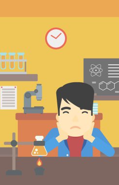 Laboratuar sınıfında çalışma öğrenci.