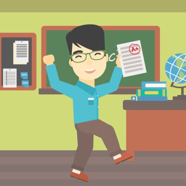 En iyi sonuç ile test kağıt holding öğrenci.