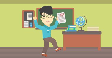 En iyi sonuç ile test kağıt holding öğrenci.