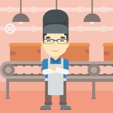 Emin gülümseyen Kaynakçı vektör çizim.