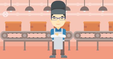 Emin gülümseyen Kaynakçı vektör çizim.