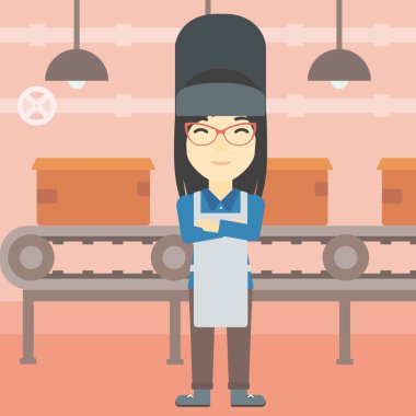 Emin gülümseyen Kaynakçı vektör çizim.