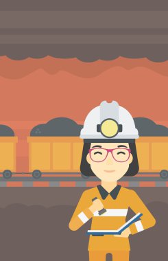 Madenci kontrol belgeleri illüstrasyon vektör.