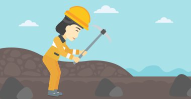 Madenci kazma vektör çizim ile çalışma.