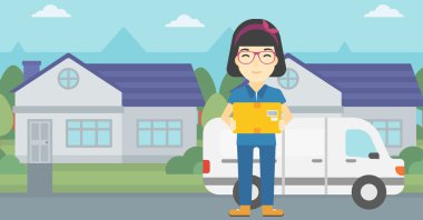 Teslimat kadın karton kutular.