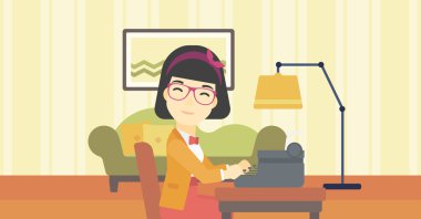 Muhabir daktilo çalışma.