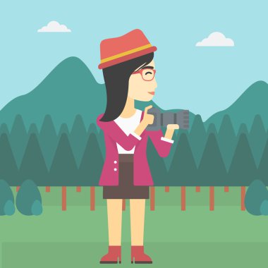 Fotoğrafçı fotoğraf vektör çizim alarak.