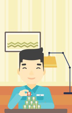 Adam ağ avatarları piramit yapı.