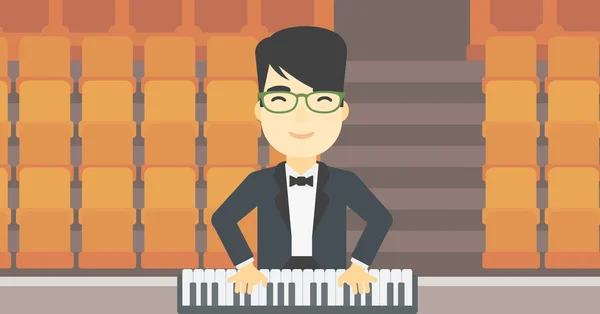 Man playing piano vector illustration. — Stock Vector