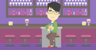 Barda oturan adam sayacı.