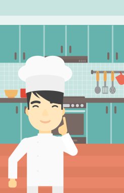 Fikir vektör illüstrasyonuna sahip baş ocak.