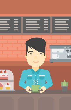 Yapım kahve vektör çizim dostum.