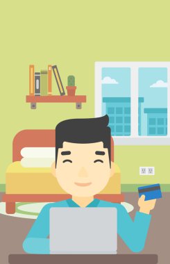 Onun laptop kullanma online alışveriş dostum.