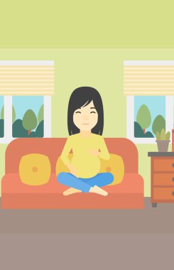 Mutlu hamile kadın.