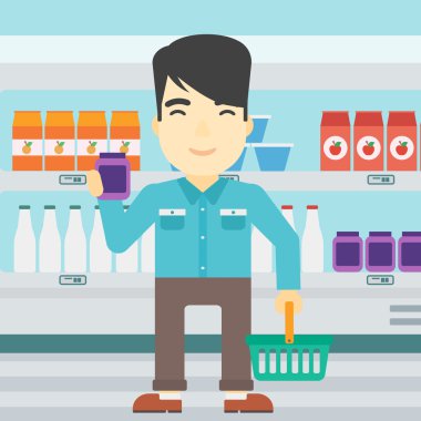 Müşteri alışveriş sepetine ve tüp krem.