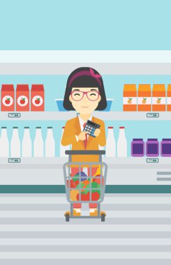 Müşteri Hesap makinesinde sayma.