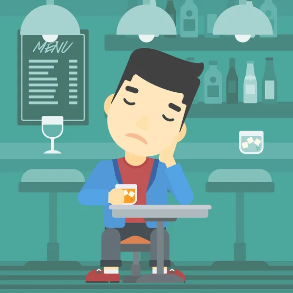 Man drinking at the bar vector illustration. — Stock Vector