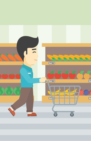 Клиент с векторной иллюстрацией корзины
.