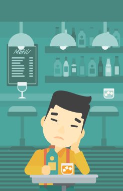 Bar vektör illüstrasyon adam içme.