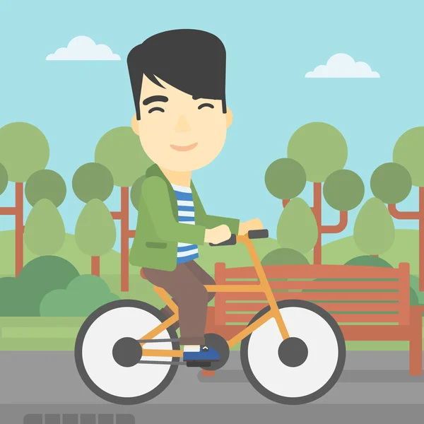 Homem montando bicicleta vetor ilustração . —  Vetores de Stock