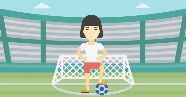 Jugador de fútbol con ilustración de vector de pelota . — Archivo Imágenes Vectoriales