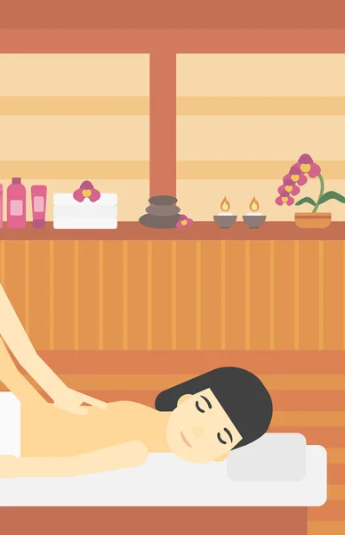 Mujer reciving masaje vector ilustración . — Vector de stock