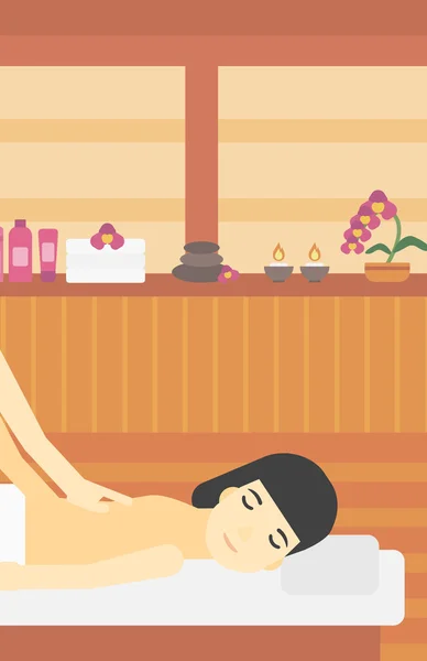 Woman recieving massage vector illustration. — Stok Vektör