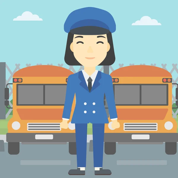 Illustration vectorielle du conducteur d'autobus scolaire . — Image vectorielle