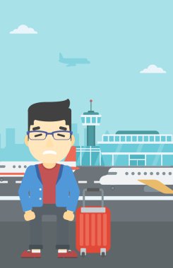 Adam Uçuş korkusu acı.