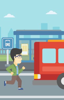 Otobüs koşan kilise adam.