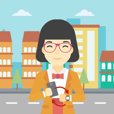 Smartwatch ve smartphone arasındaki eşitleme.