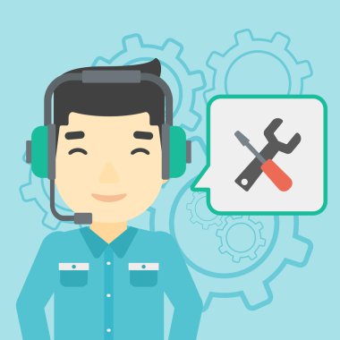 Teknik destek operatör vektör çizim.