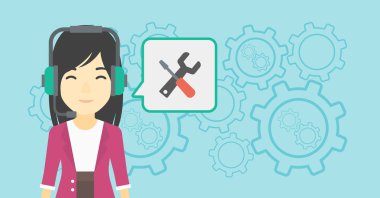 Teknik destek operatör vektör çizim.