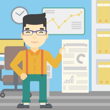 İş sunumu yapan adam.