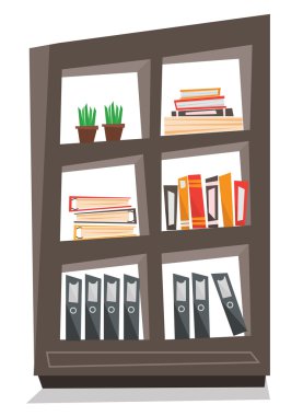 Office raflar klasörleri vektör çizim ile.