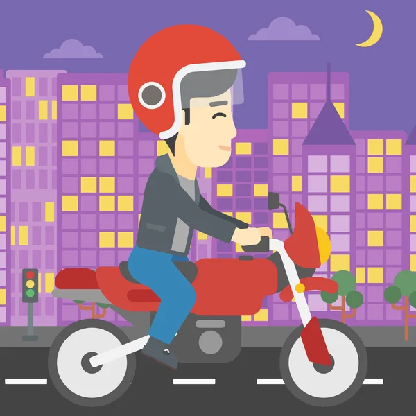 Man riding motorcycle vector illustration. — Stock Vector