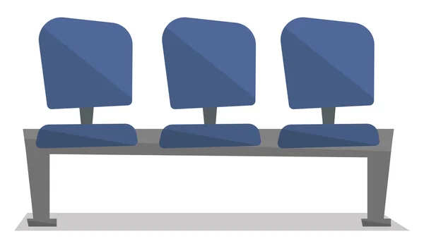 Ligne de chaises bleues illustration vectorielle . — Image vectorielle