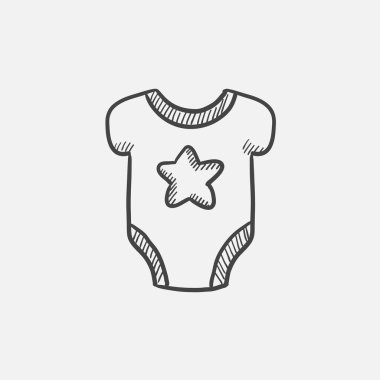 Bebek kısa kollu elbise kroki simgesi.