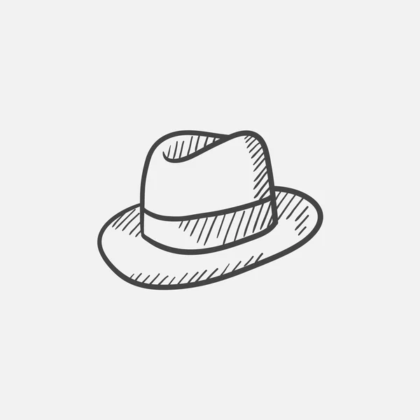 Chapeau croquis icône . — Image vectorielle