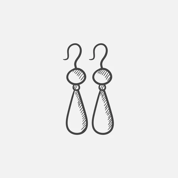 Pair of earrings sketch icon. — Stock Vector