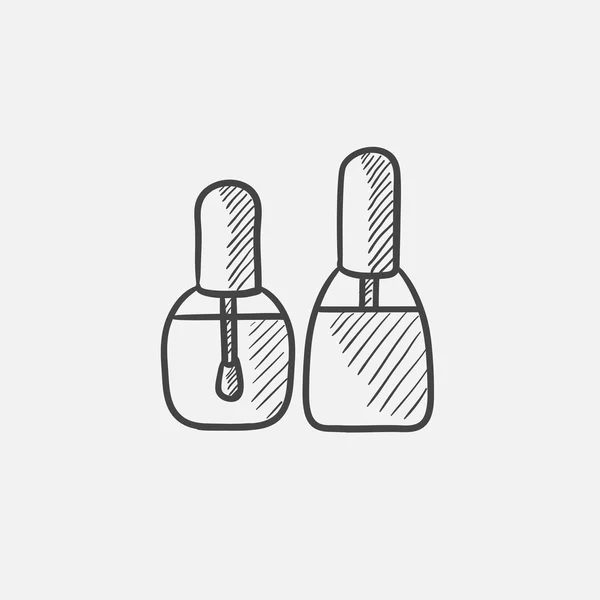 Botellas de esmalte de uñas icono de boceto . — Vector de stock