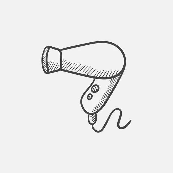 Sèche-cheveux icône croquis . — Image vectorielle