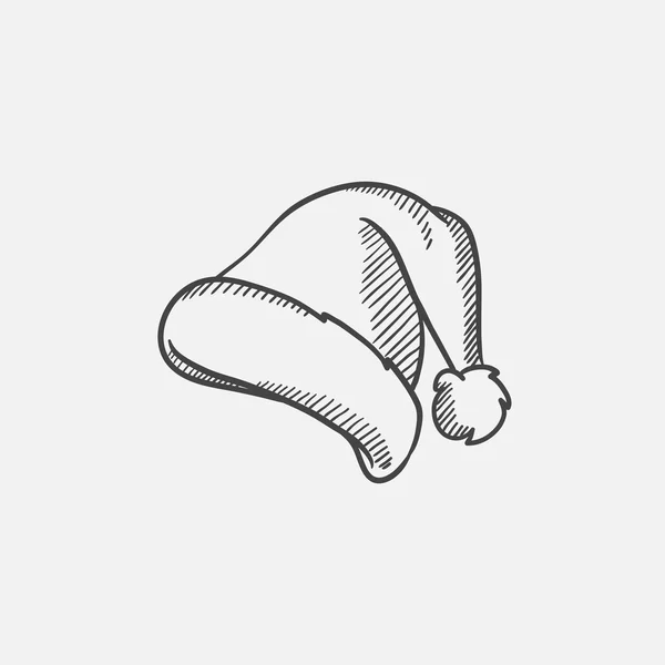 Santa sombrero bosquejo icono . — Archivo Imágenes Vectoriales